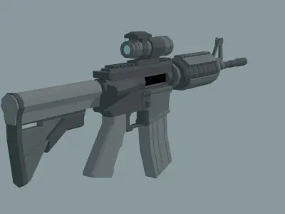 LowPoly M4A1 ACOG scope Low-poly 3D model