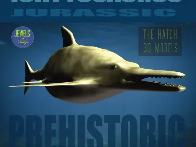 Ichtyosaurus shark Low-poly 3D model