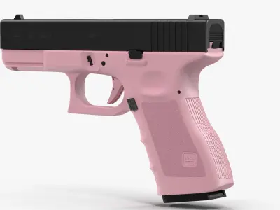 Glock 19 Pink Low-poly 3D model