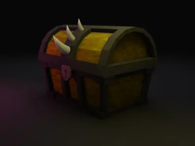 Treasure chest 5 Low-poly 3D model
