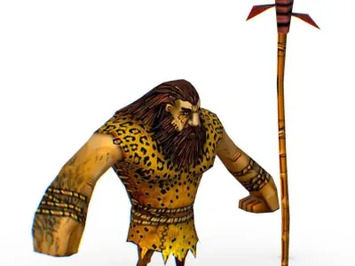 Low Poly Cartoon Creature Hunter Low-poly 3D model