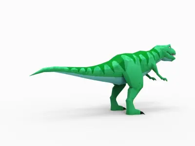 T-Rex Green - low-poly Low-poly 3D model