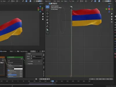 Animated Armenia Flags 3D model