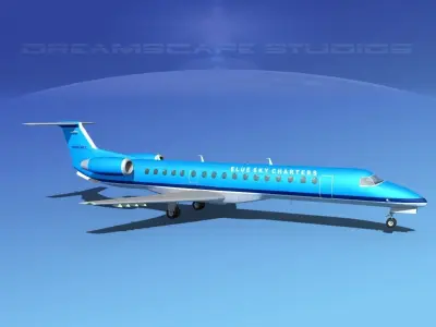 Embraer ERJ-145 Blue Sky Charters 3D model