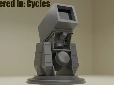 Laser Turret for Eevee and Cycles Low-poly 3D model