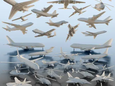 Paper Aircrafts Low-poly 3D model