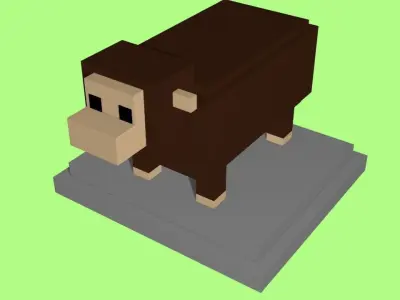 VOXEL SHEEP - MODEL 3 Low-poly 3D model