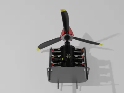 Lycoming O-540 Low-poly 3D model
