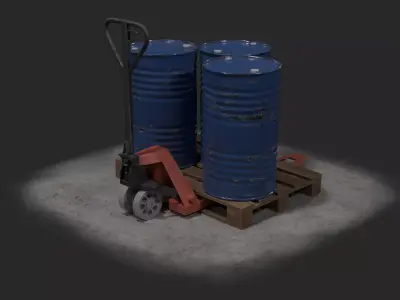 Moving Drums Low-poly 3D model