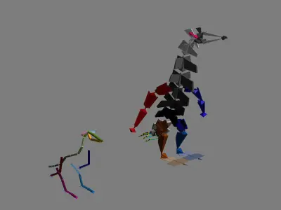 Penguins Rigged Low-poly 3D model