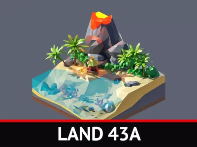 land 43A Low-poly 3D model