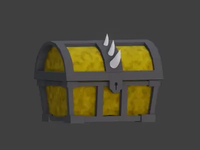 Treasure chest 5 Low-poly 3D model