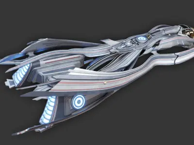 Gemini small Sci Fi starship 3D model