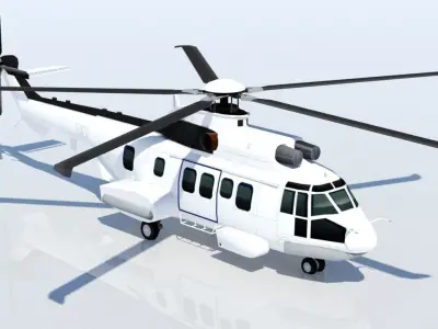 EC225 - H215 Super Puma Static Low Poly Low-poly 3D model