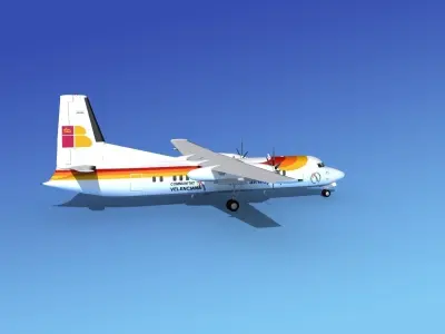 Fokker 50 Denim Airways 3D model