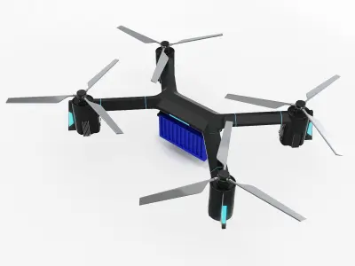 Cargo Quadrocopter  Dron Concept 3D model
