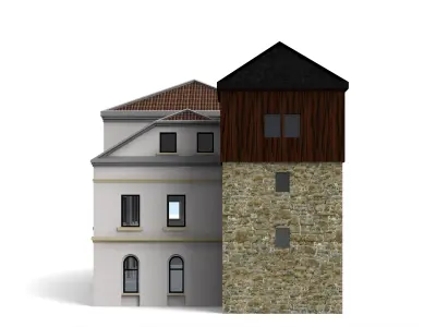 Romantic moated castle 3D model