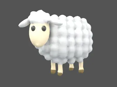 Cartoon Sheep v1 001 Low-poly 3D model