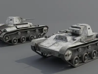 T-60 Scout Tank Low-poly 3D model