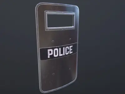 Police Ballistic Shield Low-poly 3D model
