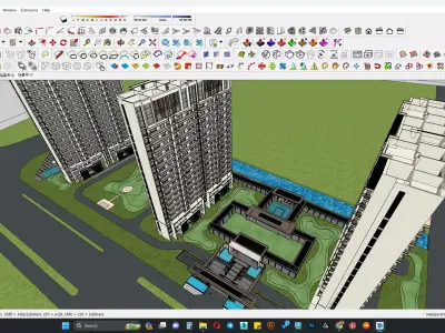 Minimalist commercial building 3D model