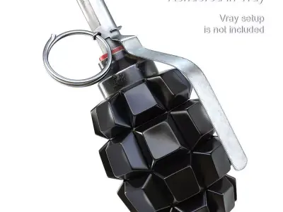 Grenade F1 with Keyboard Buttons PBR 3D model