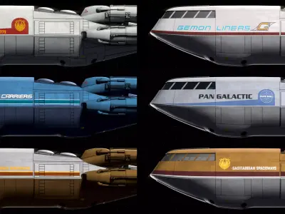 Battlestar Galactica - Colonial Shuttle Mk2 with 6 Color Schemes 3D model