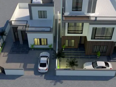 Modern Private Villa with Garage A11 3D model