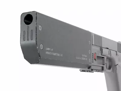 Fischer Development Suppressor for Glock 19 Gen5 Low-poly 3D model