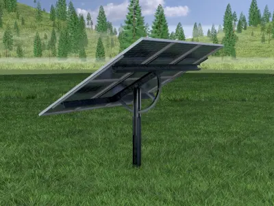 Agricultural photovoltaic 120 degrees 4m Low-poly 3D model