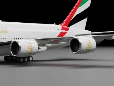 Airbus A380-800 with Emirates Livery 3D model