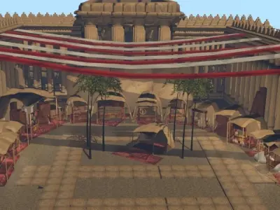 Palmyra Market Low-poly 3D model