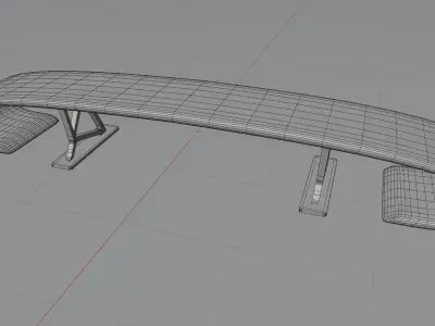 Sculpted for Excellence - Unleash the Power of our Car Spoilers Low-poly 3D model