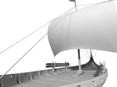 Oseberg Viking ship 2 Low-poly 3D model