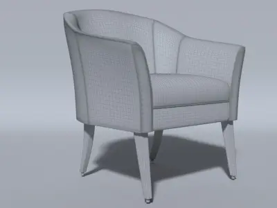  Barrel Shaped Accent Chair Blue Free 3D model