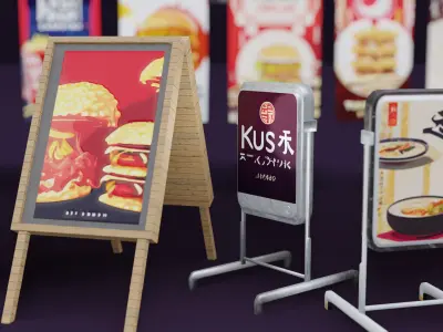 35 Japanese Style Restaurant Signs and Posters Texture