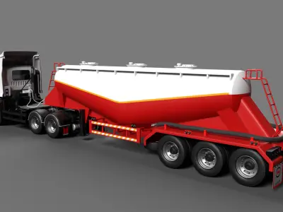 Isuzu GXZ360 Bulk Cement Trailer 3D model 3D model