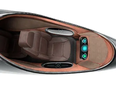 Spaceship sleek futuristic detailed 3D model