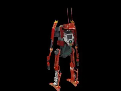 battle droid update d-05 Low-poly 3D model