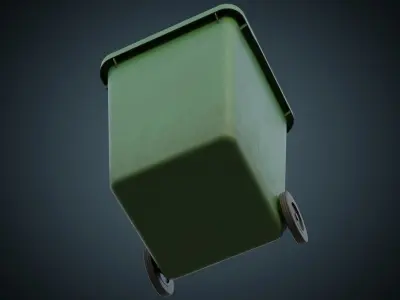 Wheeled Bin 1B Low-poly 3D model