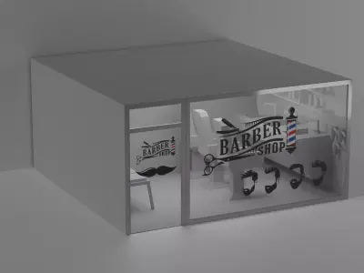 Barber Shop - Low Poly Low-poly 3D model
