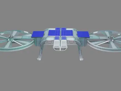 Drone V solar powered wheeled vehicle Low-poly 3D model