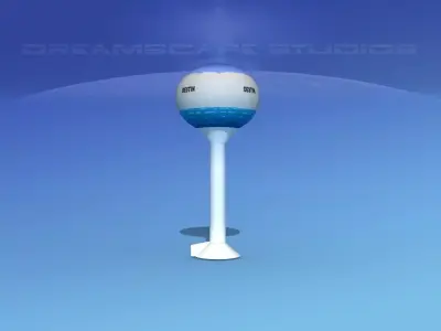 Modern Water Tower 3D model