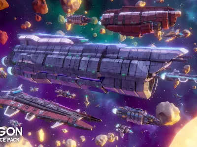 POLYGON - Sci-Fi Space Low-poly 3D model