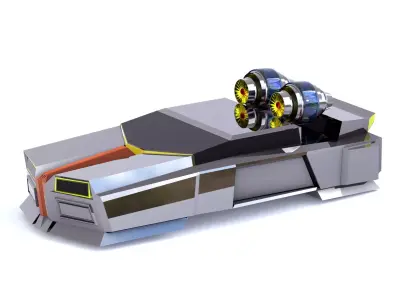 3D model of scifi jet car 3D model