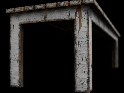 Old Rusty Bench Low-poly 3D model
