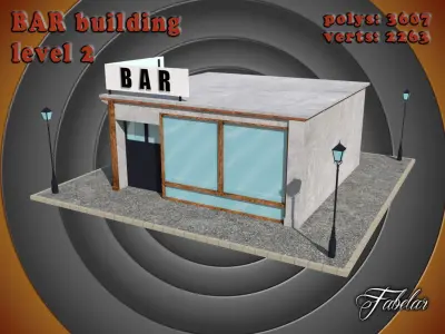 BAR level Low-poly 3D model