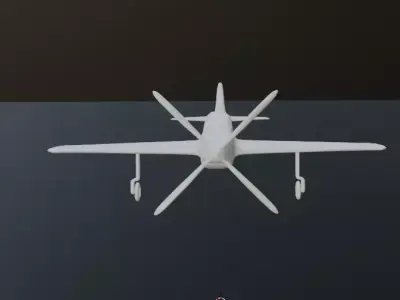 P-51 Mustang- propeller plane Low-poly 3D model