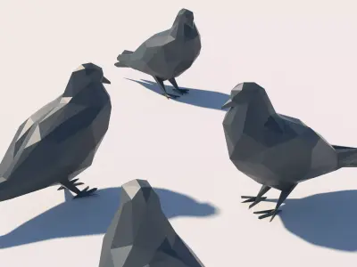 Lowpoly Pigeon 001 3D model