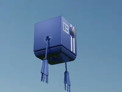 Flying robot Low-poly 3D model